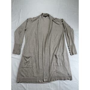 GENTLY WORN 89th + Madison Light Gray Open Front Cardigan Sweater L